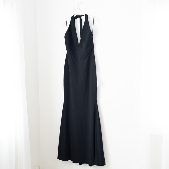 NEW Dress the Population Camden Halter Mermaid Evening Gown Black Size Medium - Picture 4 of 13